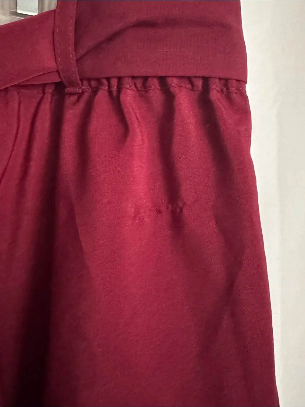 ModCloth Burgundy A-Line‎ Midi Skirt with Pockets and Waist Tie- Retro- Size XL